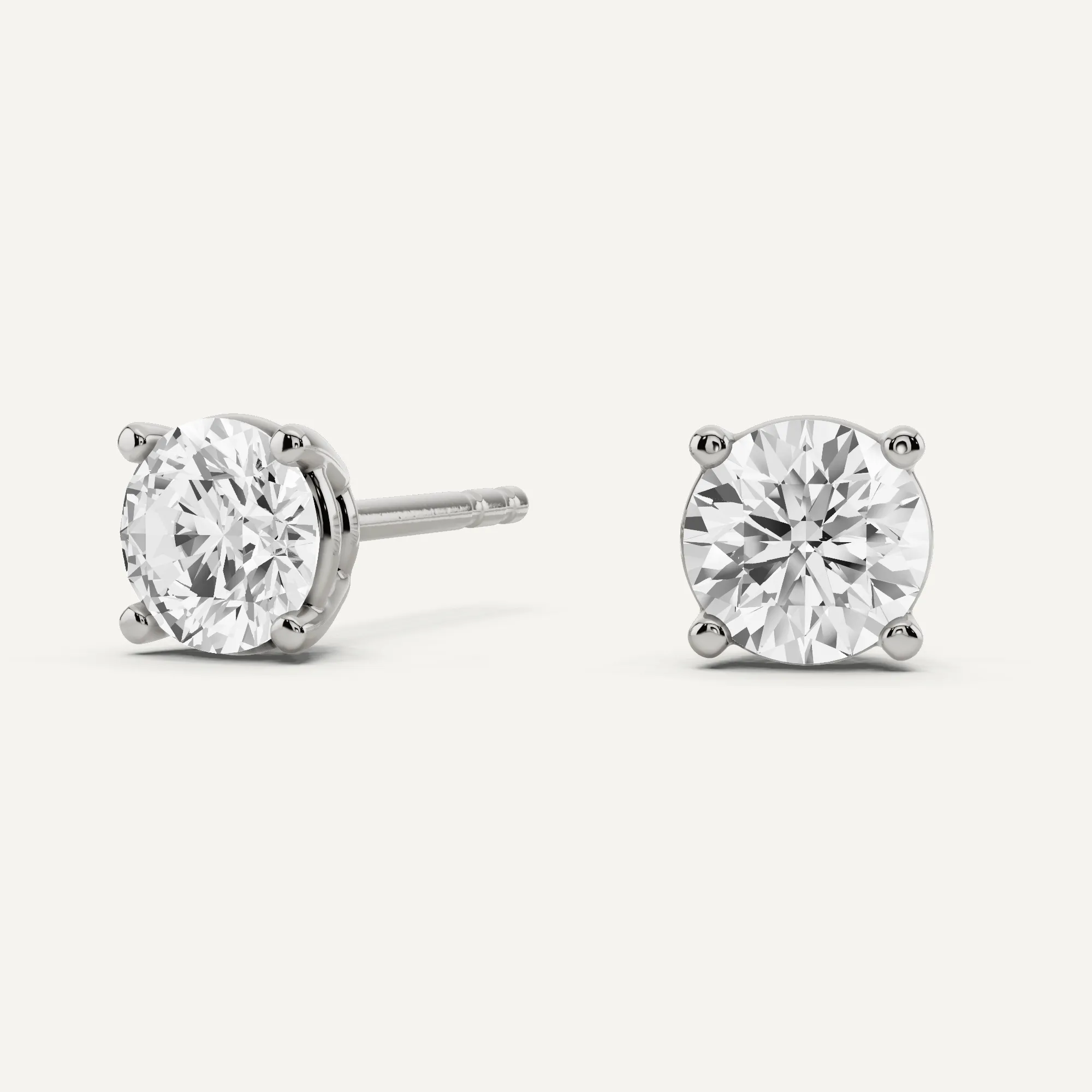 1 ctw Round Diamond Four Prong Stud Earrings