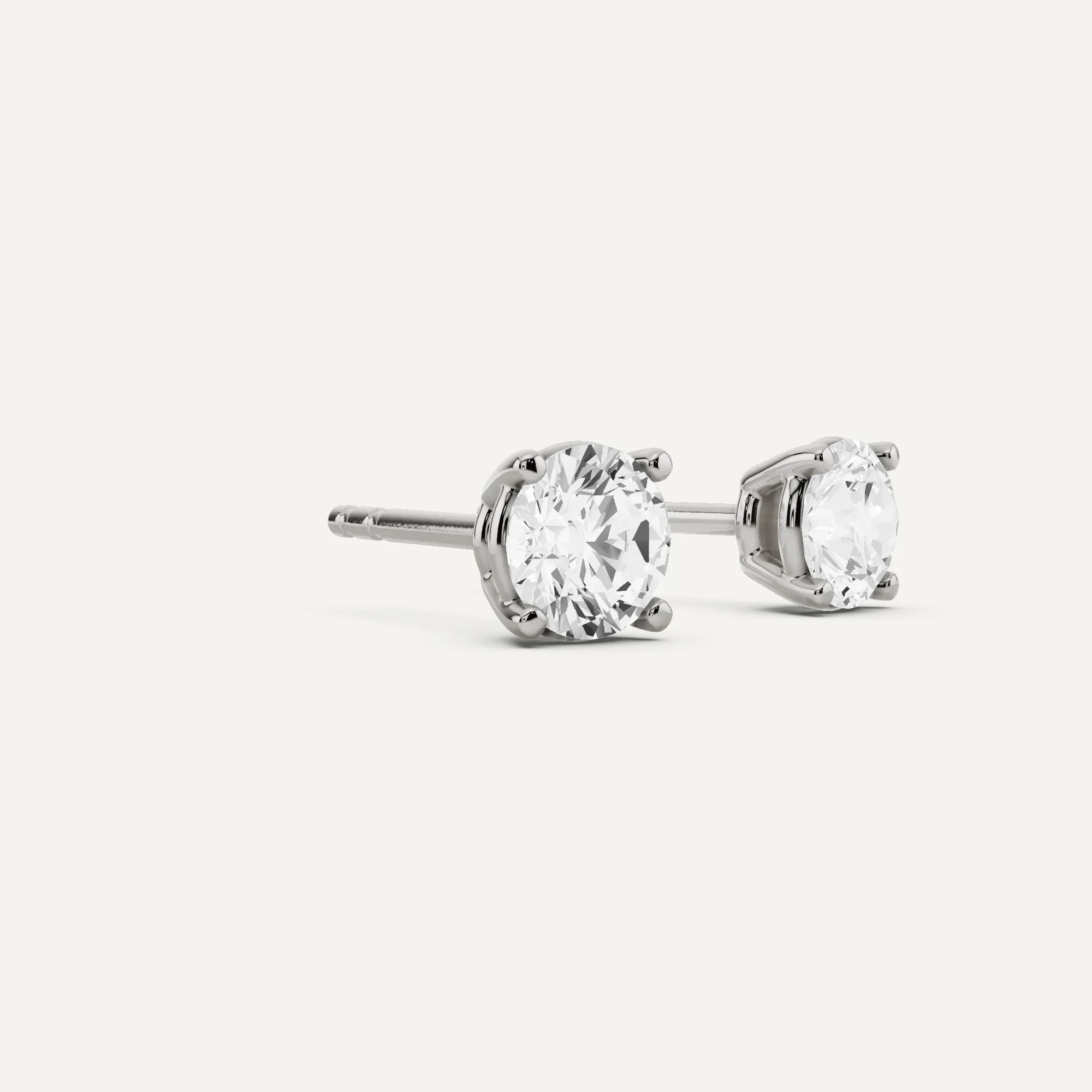 1 ctw Round Diamond Four Prong Stud Earrings