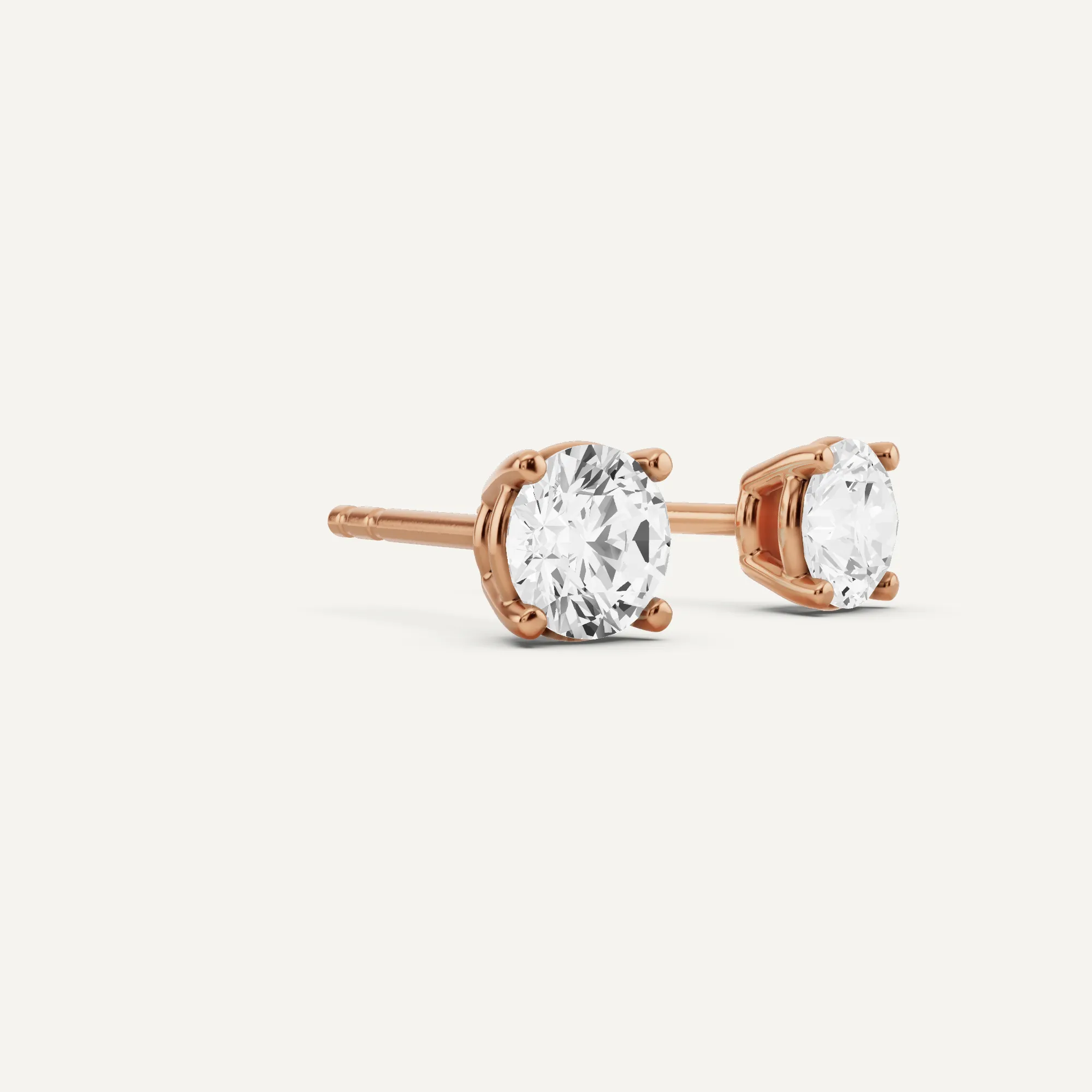 1 ctw Round Diamond Four Prong Stud Earrings