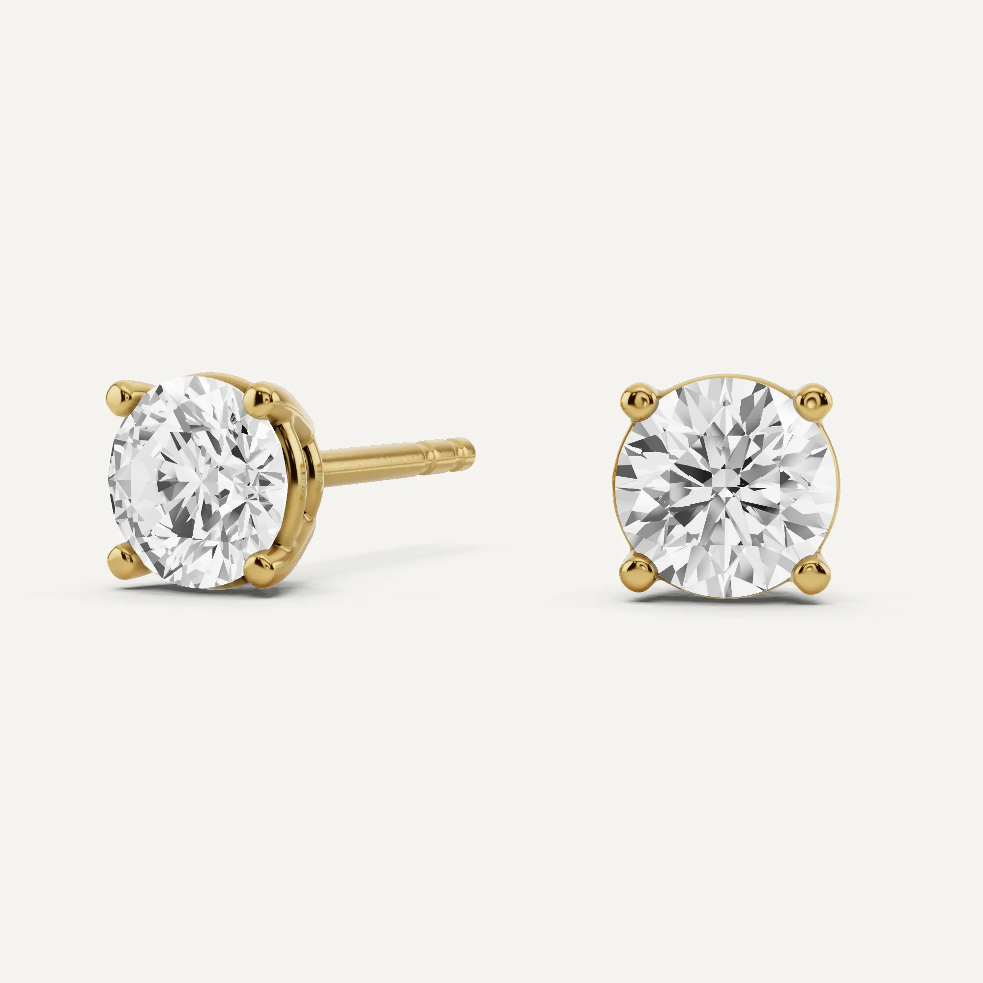1 ctw Round Diamond Four Prong Stud Earrings