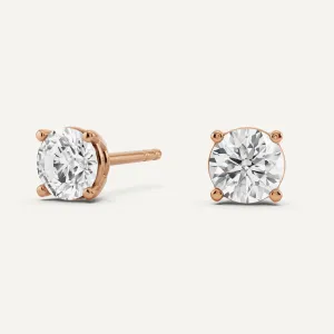 1 ctw Round Diamond Four Prong Stud Earrings