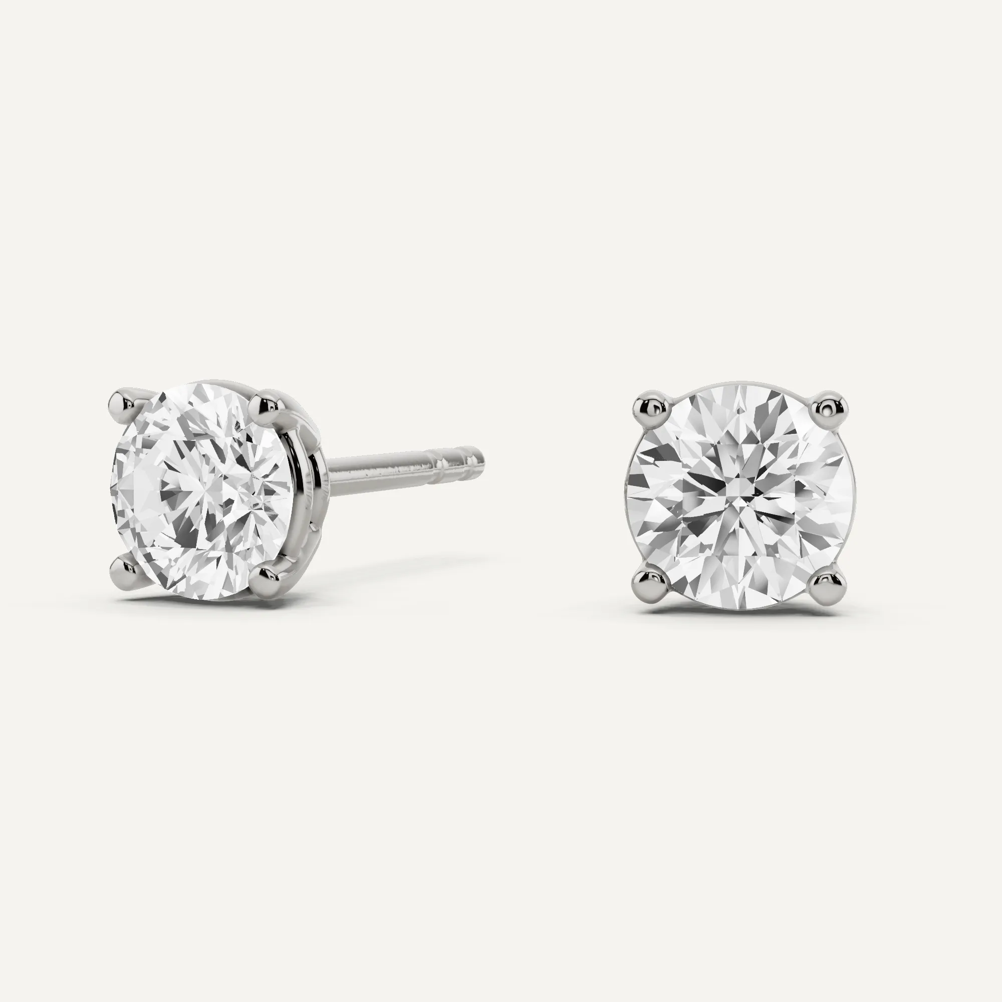 1 ctw Round Diamond Four Prong Stud Earrings