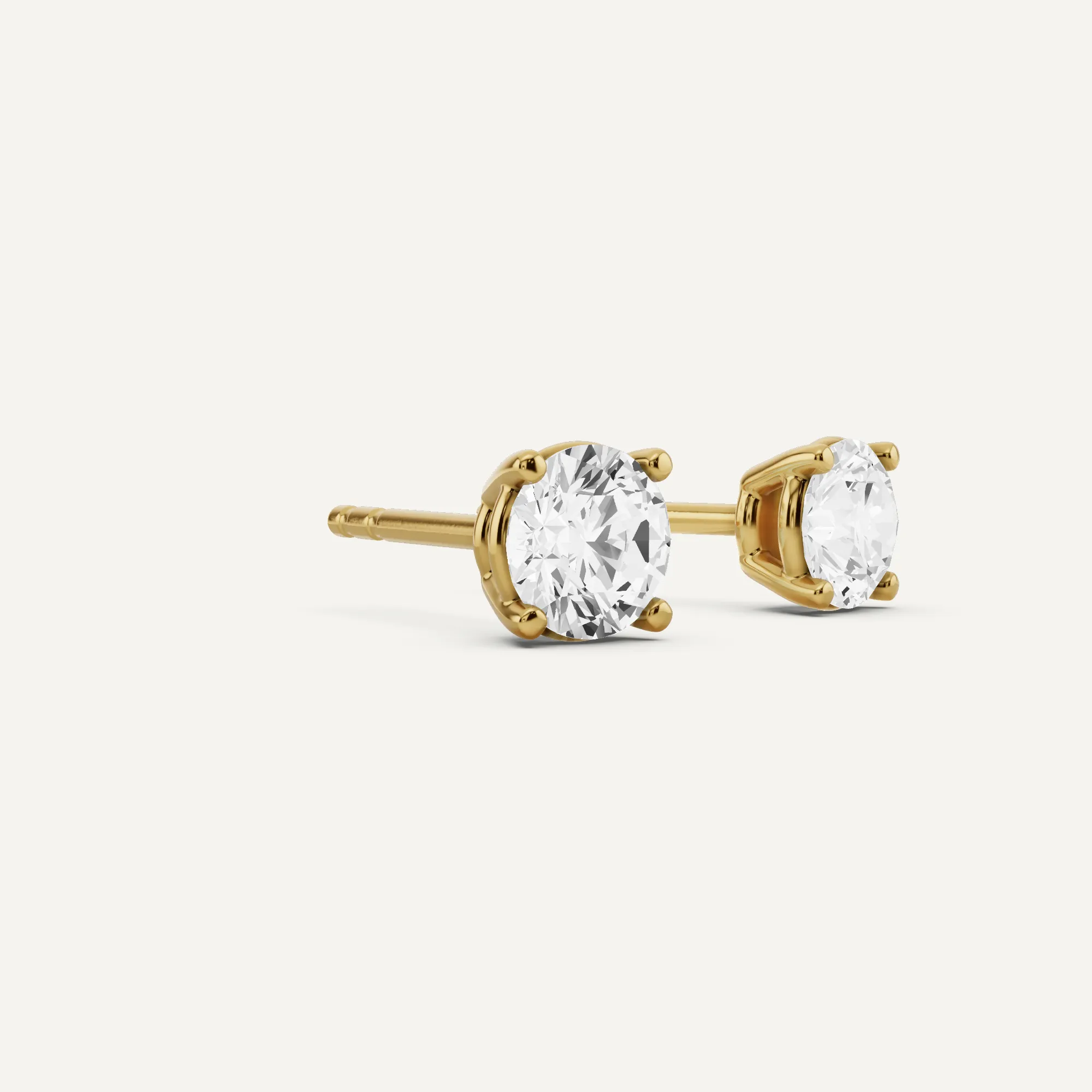 1 ctw Round Diamond Four Prong Stud Earrings