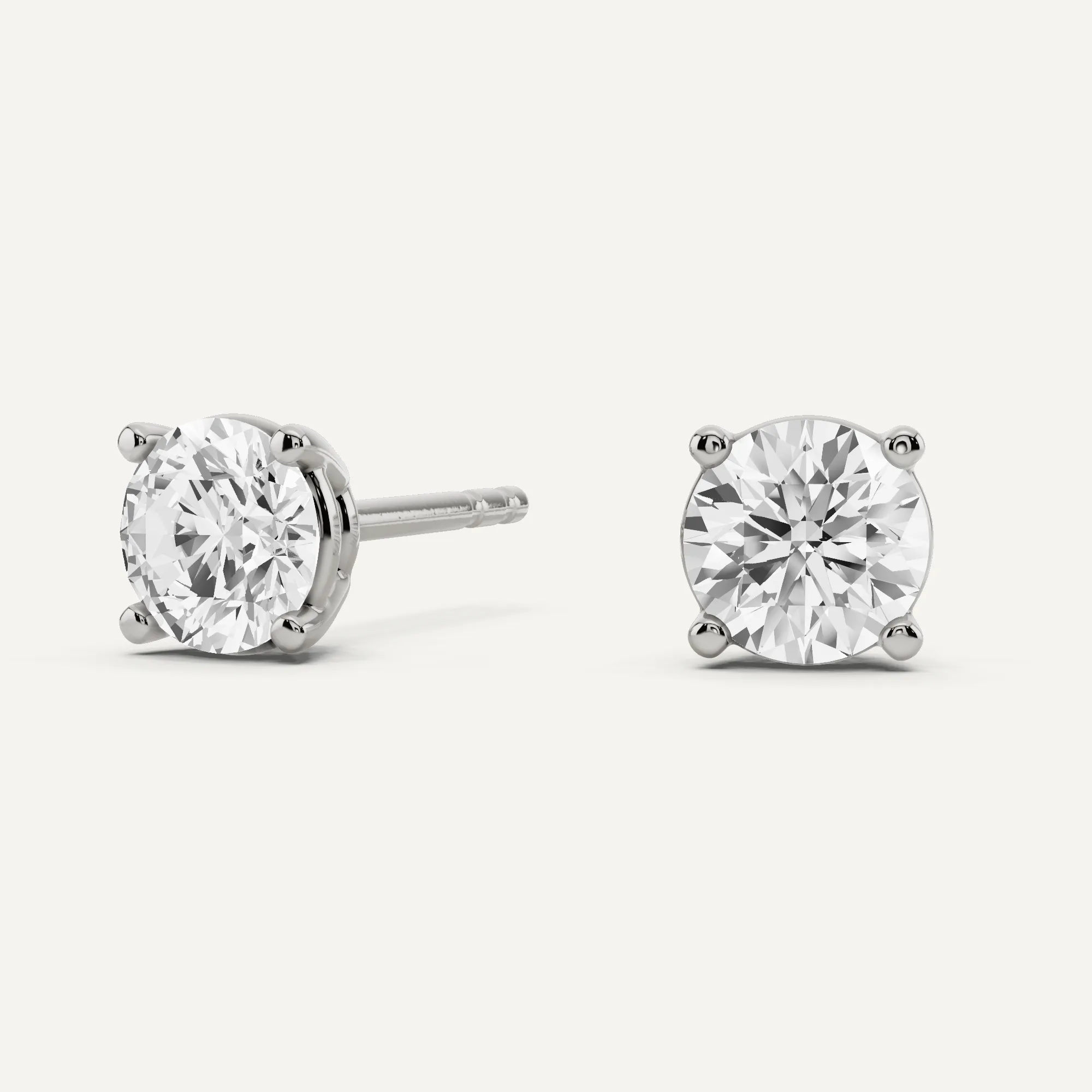 1 ctw Round Diamond Four Prong Stud Earrings