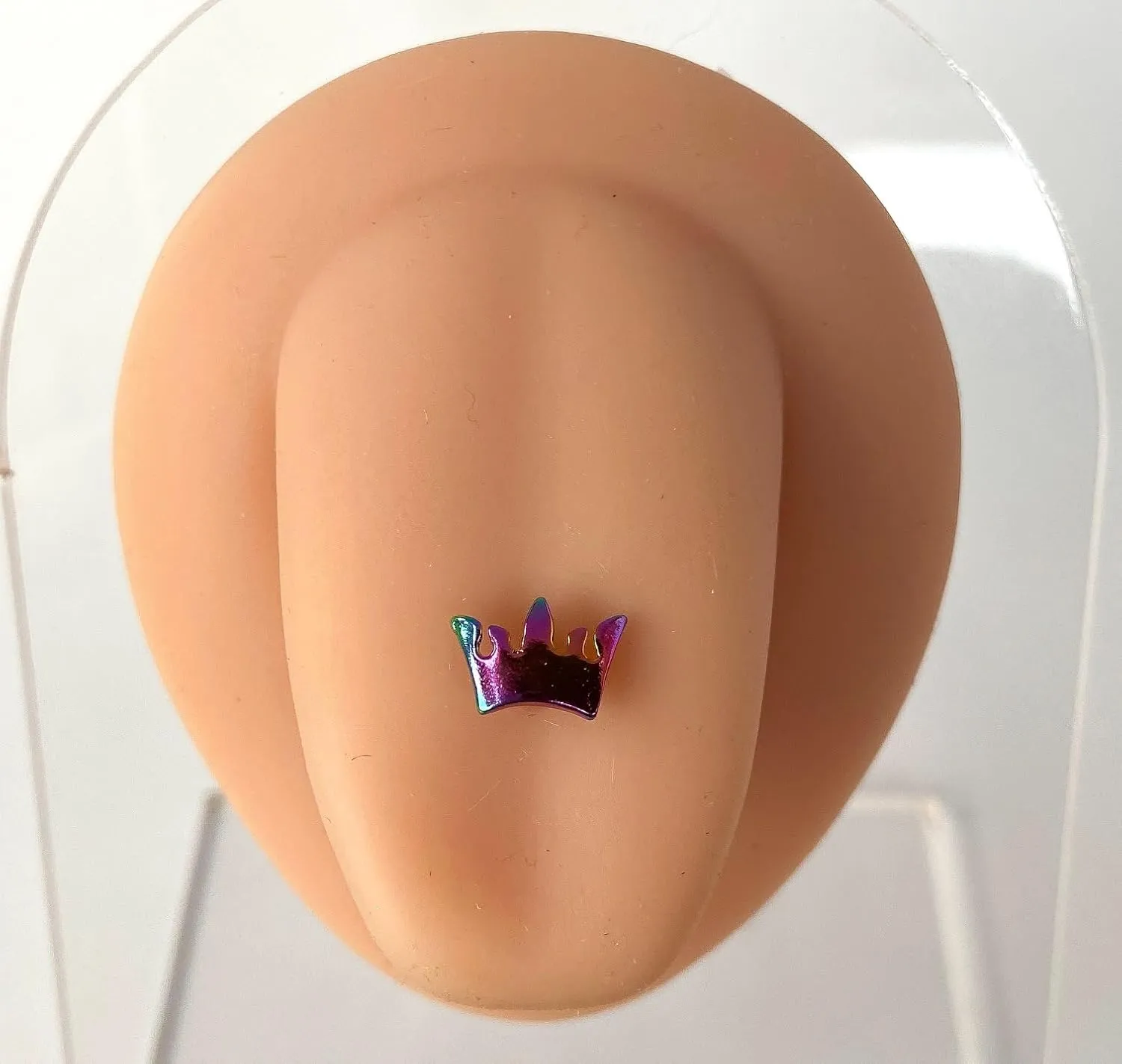 1 Piece of Unique Titanium Anodized Crown Tongue Ring - 14g - Body Jewelry
