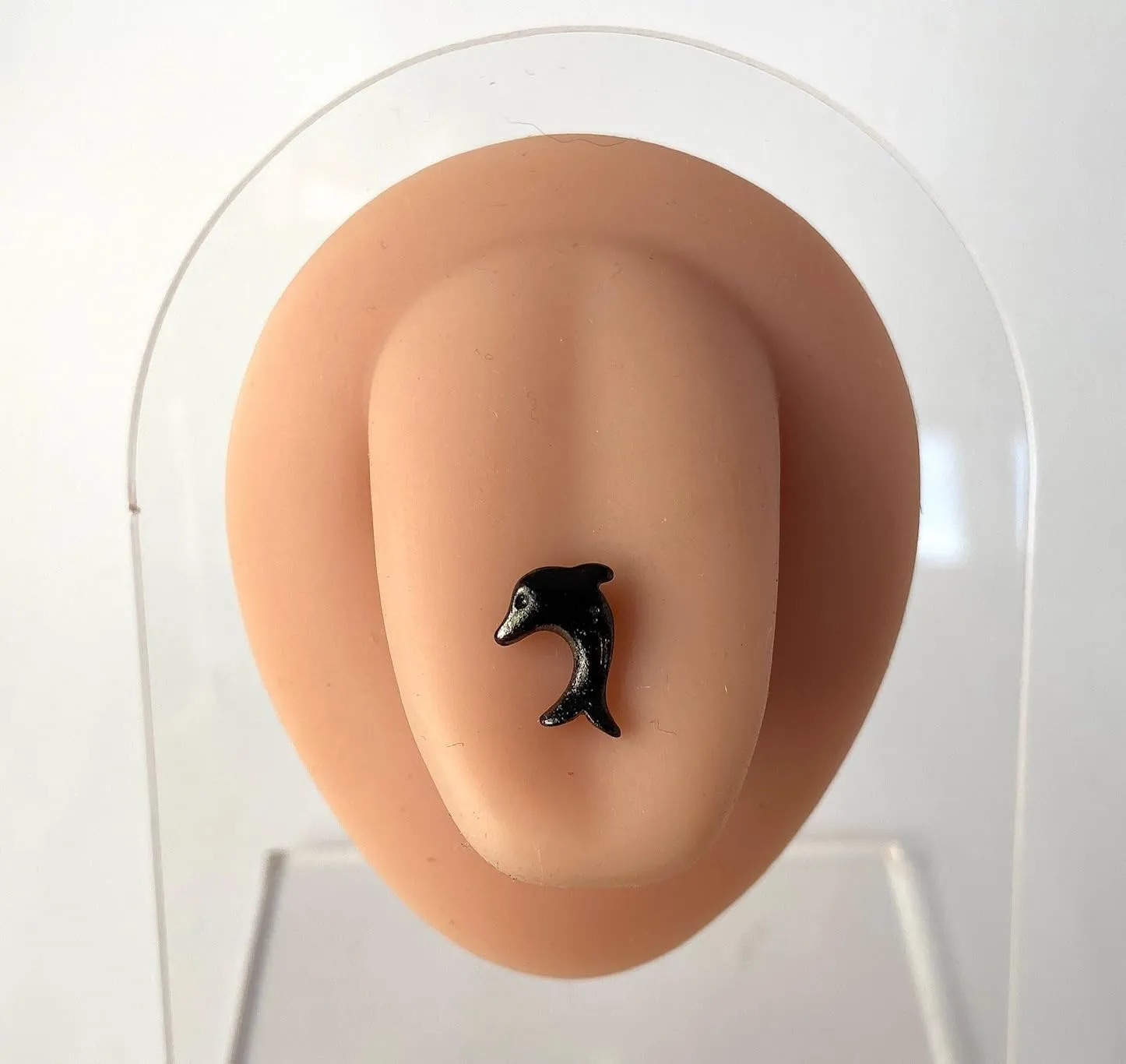 1 Piece of Unique Titanium Anodized Dolphin Tongue Ring - 14g - Body Jewelry
