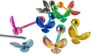 1 Piece of Unique Titanium Anodized Eagle Tongue Ring -14g - Body Jewelry