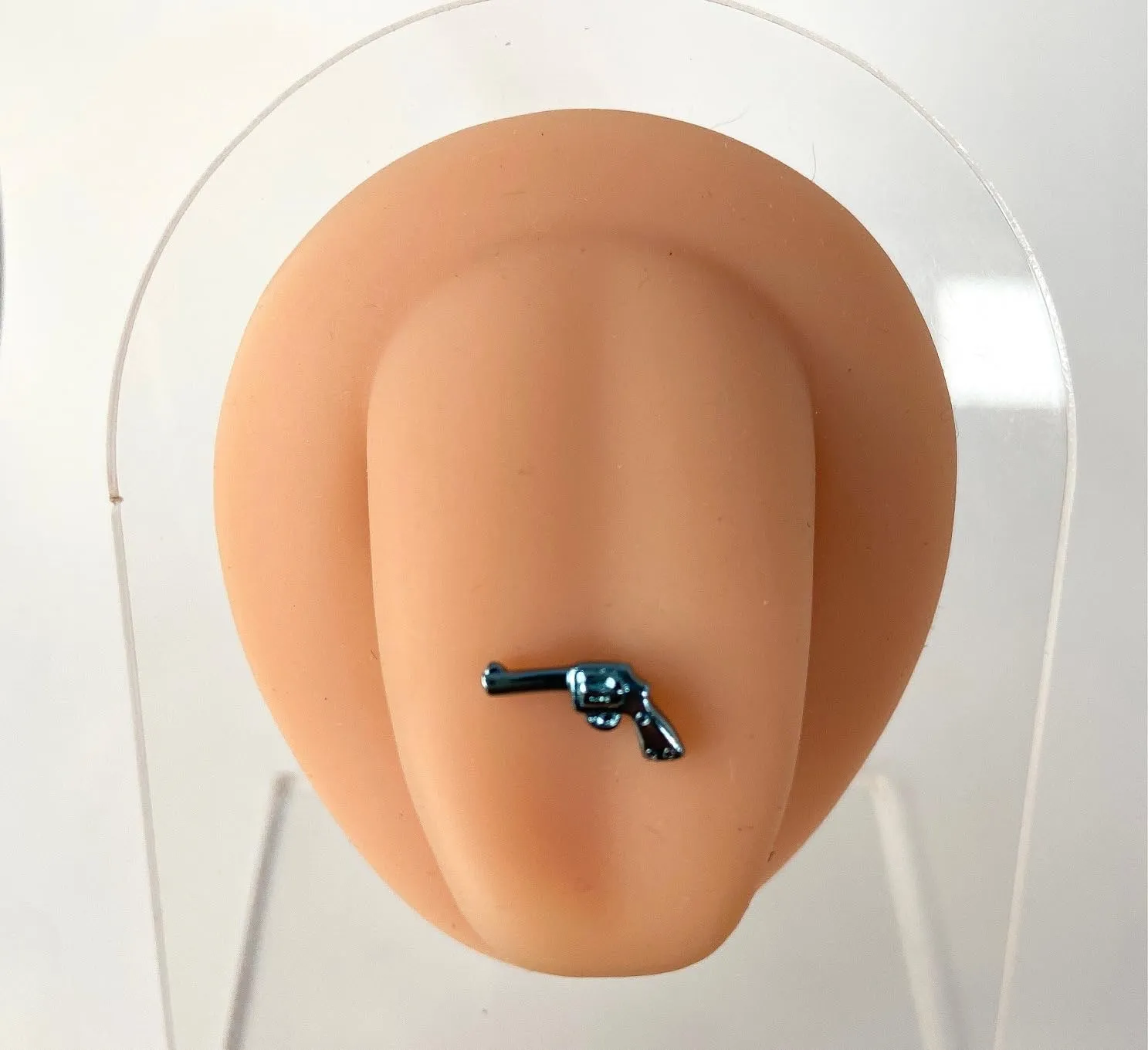 1 Piece of Unique Titanium Anodized Pistol Tongue Ring - 14g - Body Jewelry