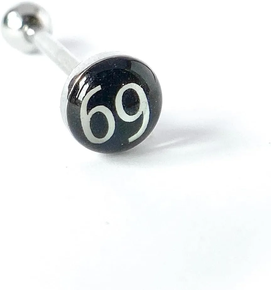 1 Piece Unique Dome Logo Tongue Ring - Includes Bad Words and More - Body Jewelry