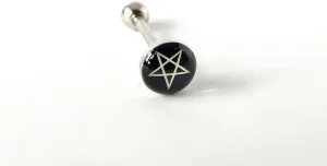 1 Piece Unique Dome Logo Tongue Ring - Includes Bad Words and More - Body Jewelry