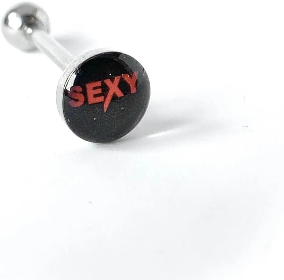 1 Piece Unique Dome Logo Tongue Ring - Includes Bad Words and More - Body Jewelry
