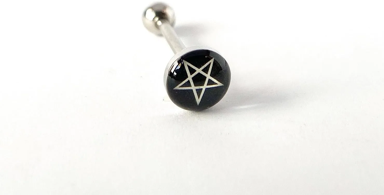 1 Piece Unique Dome Logo Tongue Ring - Includes Bad Words and More - Body Jewelry