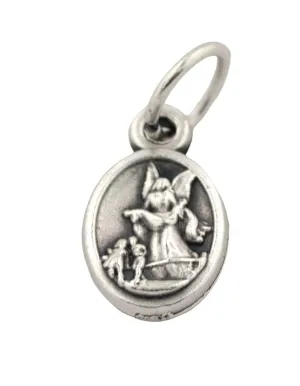 10 Pack of Small Saint Michael and Guardian Angel Charms | Beautiful silver-tone color | Add to Necklace, Charm Bracelet, or Hand Made Religious Jewelry