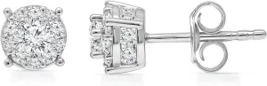 1.00 Carat Lab Grown Diamond Stud Earring for Women in 10K White Gold (Color H | Clarity SI2)