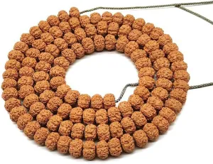 108 Rudraksha Bracelet Natural Seed Bead Mala Beads Bracelet Rosary Necklace for Meditation Prayer,10mm