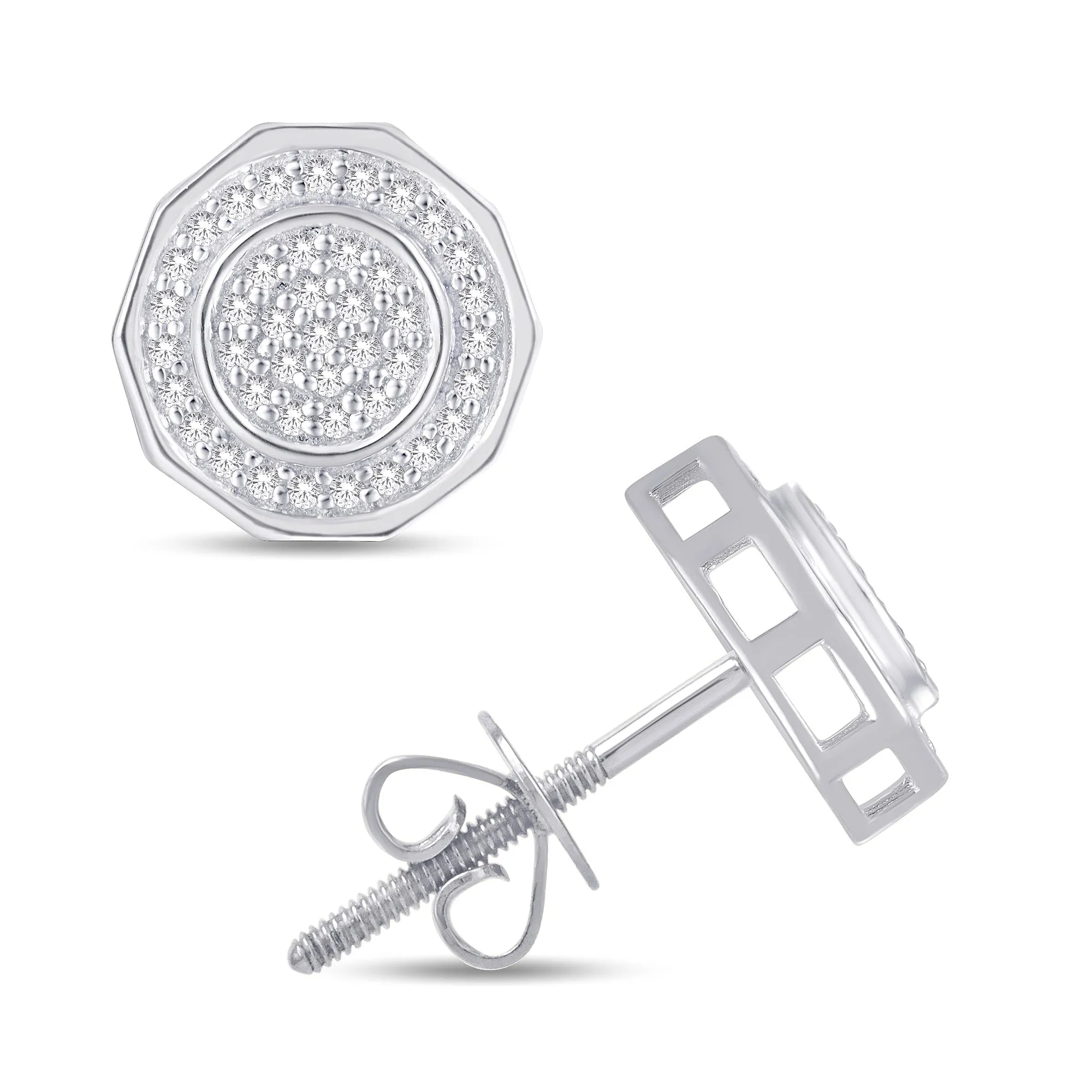 10K White Gold Diamond Fashion Earrings - 0.21 Carat Glamour