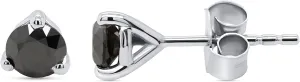 1/4 to 2 cttw Black Diamond Stud Earrings 14K Gold Over Sterling Silver Round with Push Backs Solitaire Studs For Women