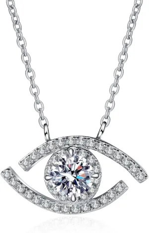 14K Gold 0.5 Carat Evil Eye Diamond Necklace with Micro-set Diamond - Mystical Elegance in Diamond Pendant for the Spiritual Seeker