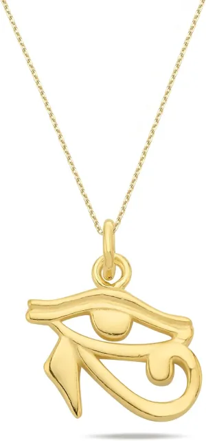 14K Gold Vermeil Eye of Ra Necklace, Horus Eye Pendant, Spiritual Necklace for Women, Eye of Horus Jewelry, Gift for Her