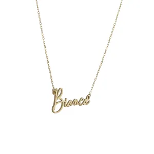14k Solid Gold Necklace with Name Customize, Custom Made Pendant Personalized Jewelry, Personalized Name Necklace Pendant Adjustable Chain by HStudio