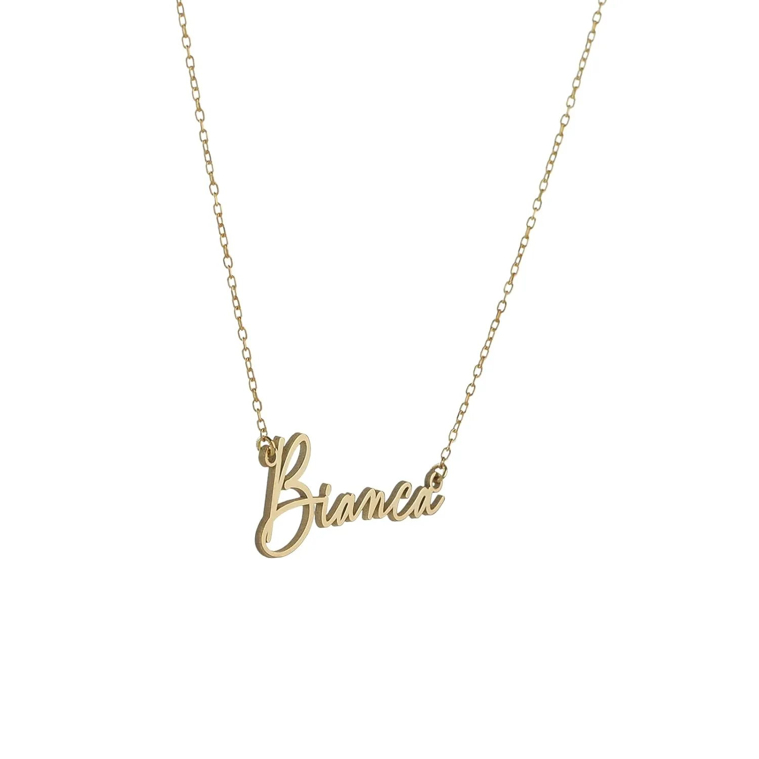 14k Solid Gold Necklace with Name Customize, Custom Made Pendant Personalized Jewelry, Personalized Name Necklace Pendant Adjustable Chain by HStudio