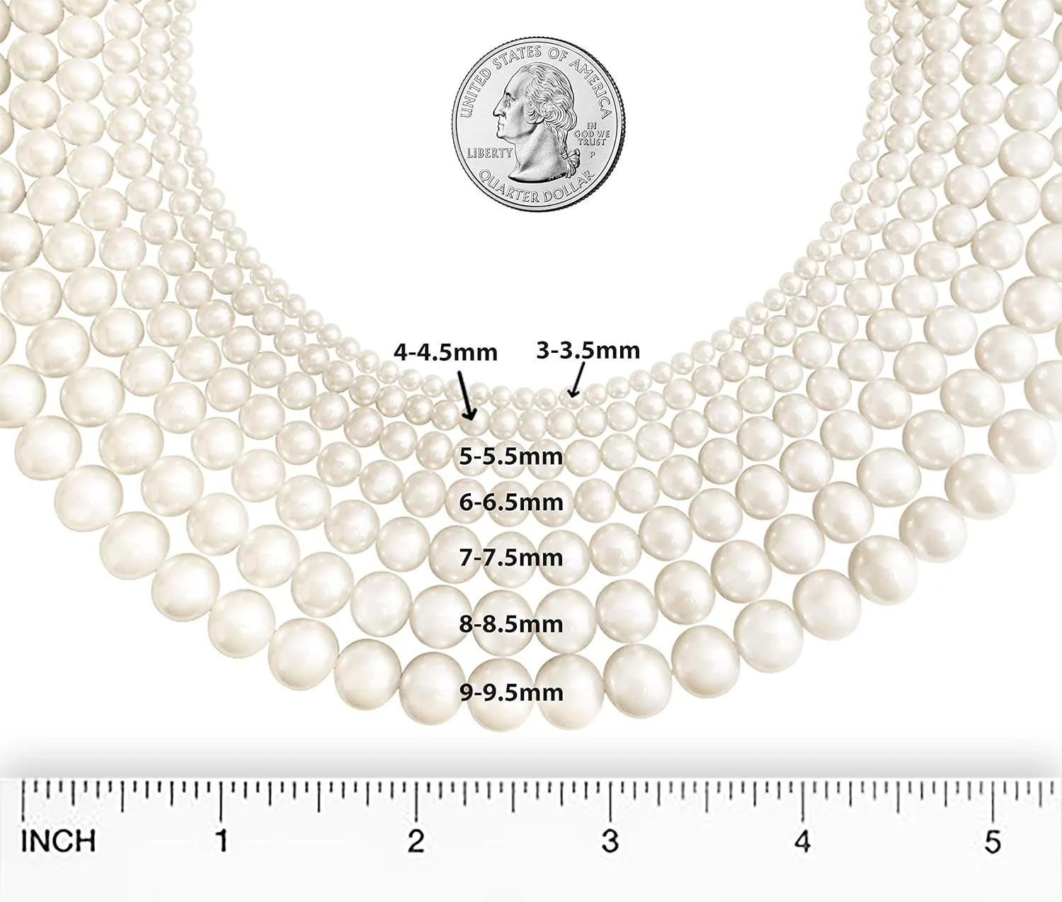 14K White Gold or Yellow Gold AAA Pink Freshwater Cultured Pearls Silk-Knotted 18inch Princess Pearls Strand Necklace - Choice of Pearl Size & Clasp Gold Color