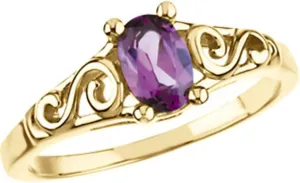 14k Yellow Gold June Imitation BirthStone Fashion Ring Fine Jewelry For Women Gifts For Her, Size 5