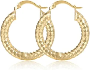 18K Gold Hoop Earrings for Women - Original Design Fashion Ear Rings - Trendy Statement Jewelry for Daily Wear and Special Occasions