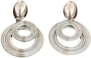 18K Gold Plated, Geometric Spiral Hoop Earrings  Statement Silver-Tone Drop Earrings for Women, Bold and Lightweight