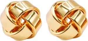 18K Gold Stud Earrings For Womens Round Knot Stud Earrings Hypoallergenic Dainty Daily Wear