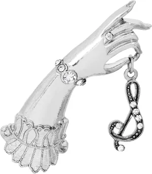 1928 Jewelry Belle Epoch Victorian Hand Model European Crystal Initial Pin, Perfect For Dresses, Blazers & Coats, Vintage Style Clothing Accessory Made in USA