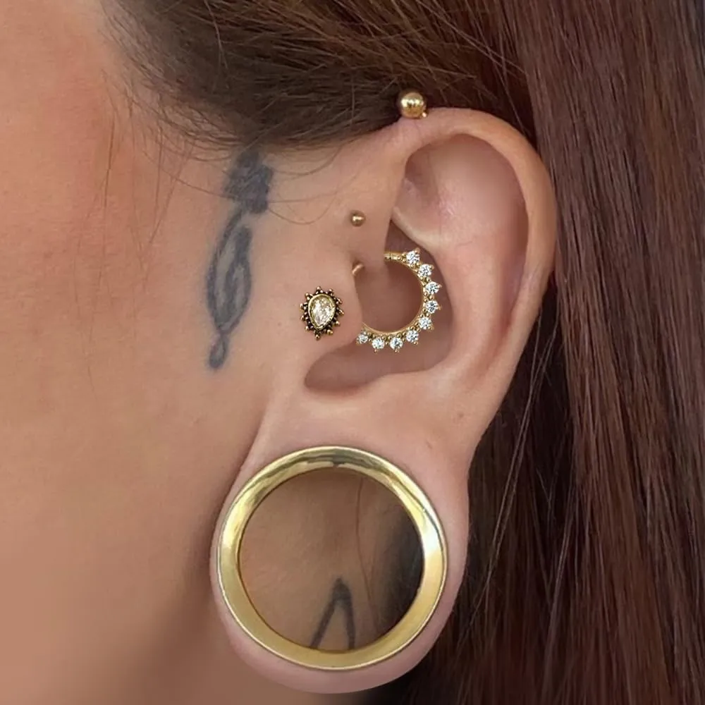 1Pack 16G/8mm Surgical Stainless Steel Segment Nose Rings,Cartilage Clicker Hoop Earrings for Rook,Daith,Tragus, Gold Silver septum rings for men and women