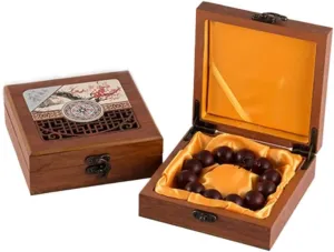 1pc High End Buddhist Bead Solidwood Jewelry Box Cultural Packaging Box