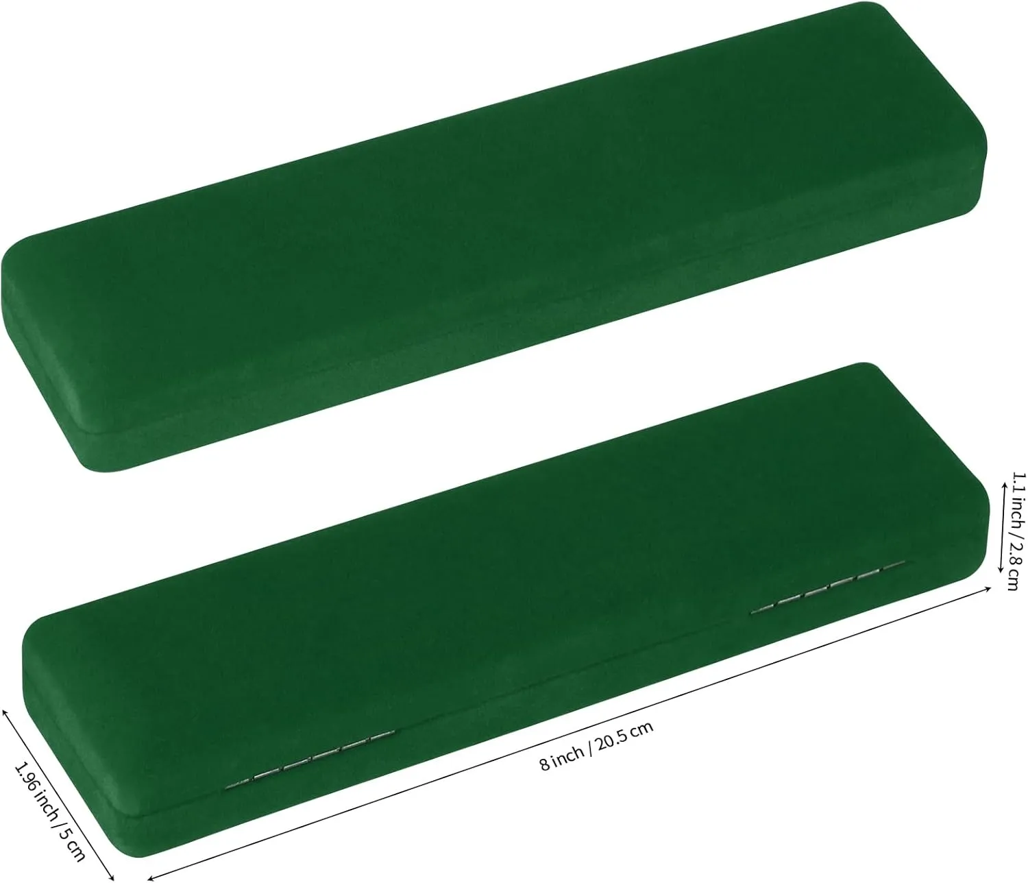 2 Pieces Metal Velvet Necklace Bracelet Gift Box, Soft Lining Bracelet Pendant Long Chain Organizer Holder Display Case for Wedding Engagement Birthday Anniversary (Green)