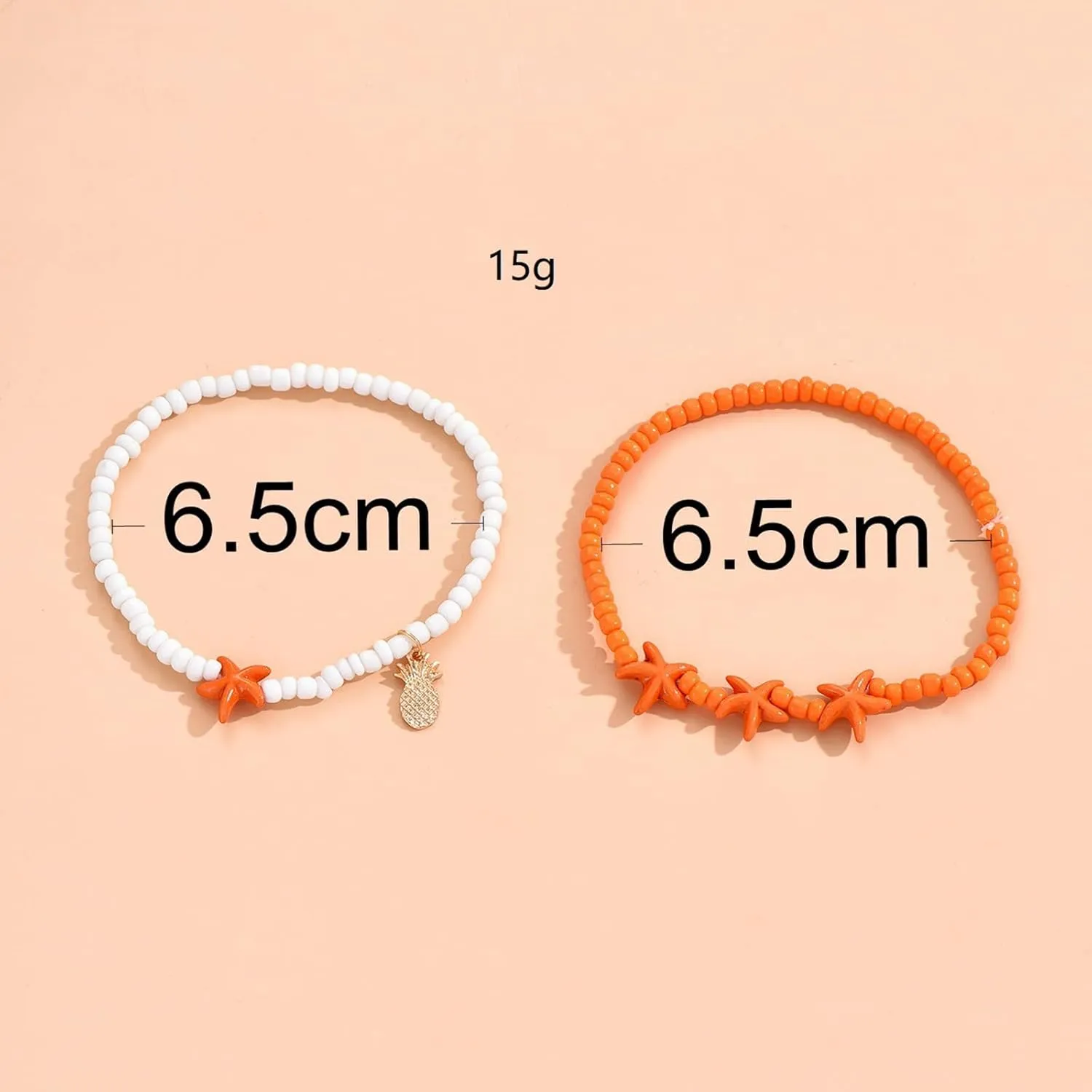 2Pcs Starfish Ankle Bracelet for Women Gold Pineapple Beaded Anklet Red Blue Starfish Layered Anklet Boho Fruit Memorial Ankle Bracelet Summer Beach Jewelry Accessories