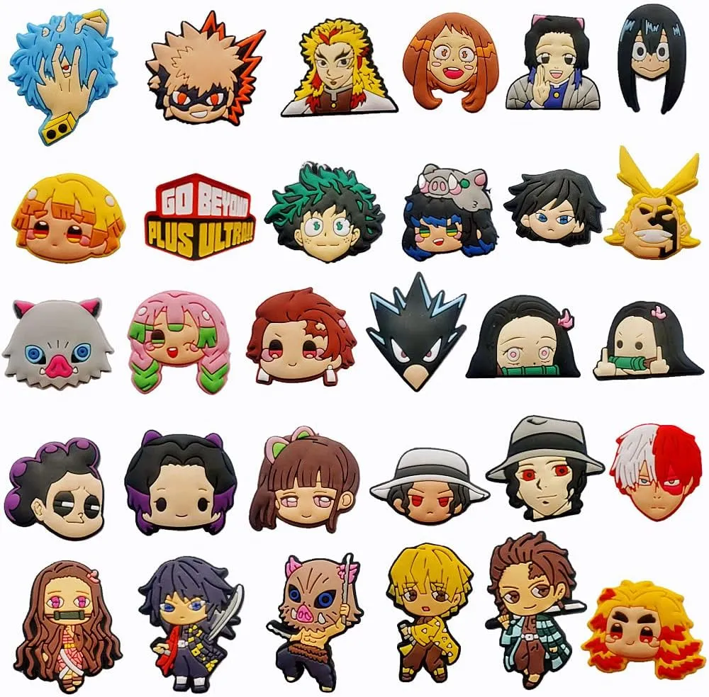 30PCS Mixed Anime Shoe Charms for Shoe Charm Boys Girls Garden Clogs Party Supplies Gifts