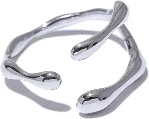 316L Stainless Steel Ring Metalic 18K PVD Plated Jewelry Opening Ring