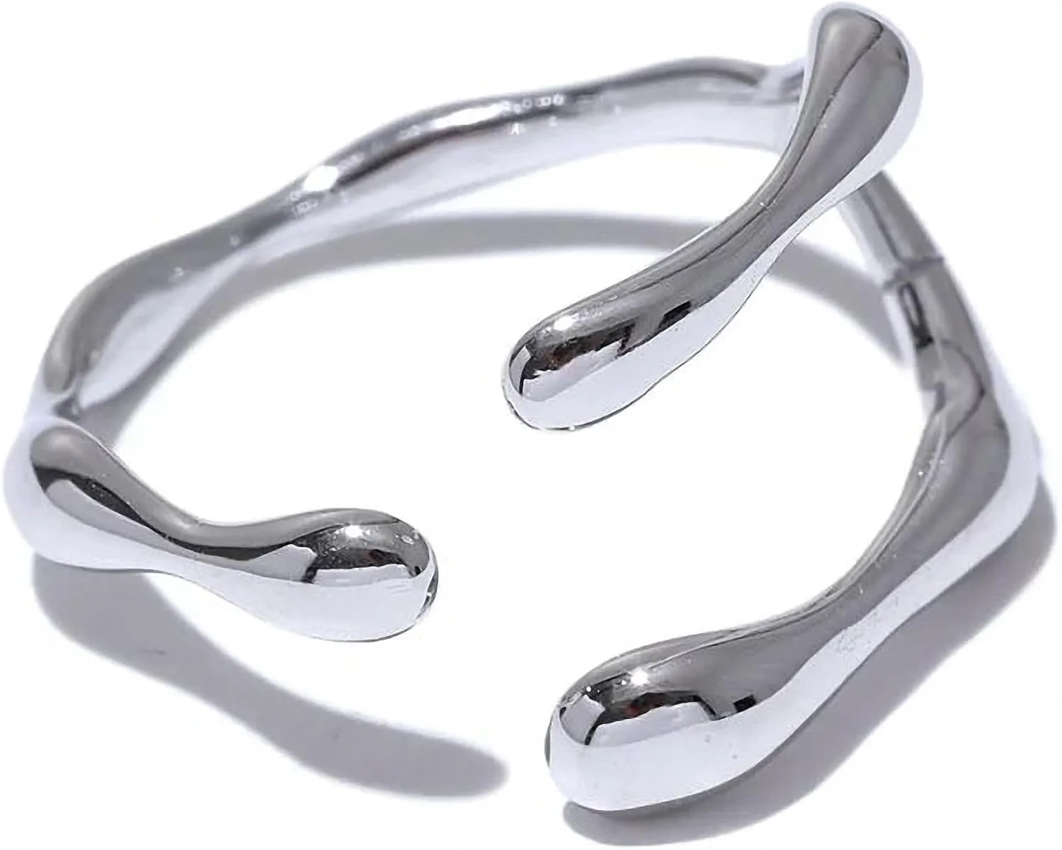 316L Stainless Steel Ring Metalic 18K PVD Plated Jewelry Opening Ring