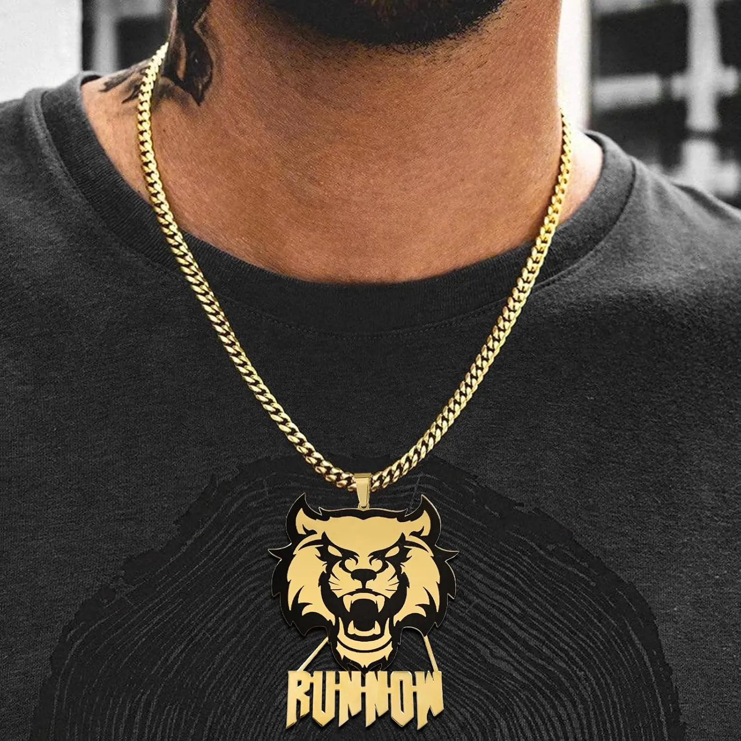 3UMeter Custom Necklace Personalized Necklaces for Women Men Engraved Picture Photo Pendant Necklace 18K Gold Silver Plated Necklace