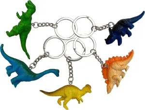 5 Pcs Dinosaur Key Rings With Mini Figures for Men and Women