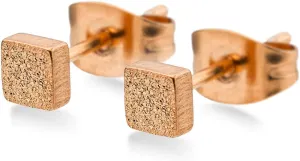 555Jewelry Womens Stainless Steel Square Cube Shape Glittery Cute Stud Earrings