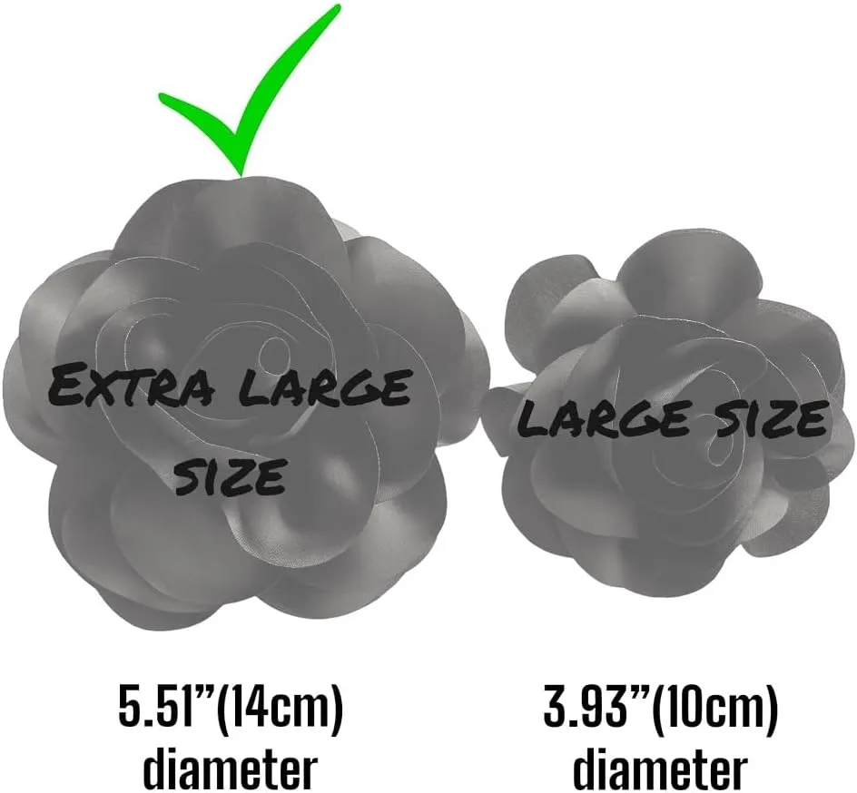 5.5in Extra Large Big Satin Fabric Flower Brooch Pin and Hair Pin for Women, Gift
