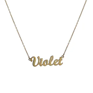 8k Solid Gold Name Necklace Personalized, Custom Name Necklaces for Women Jewelry Adjustable Chain by HStudio