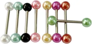 8X Acrylic Tongue Rings Fashion Multi Color Assortment Flexible Tongue Rings