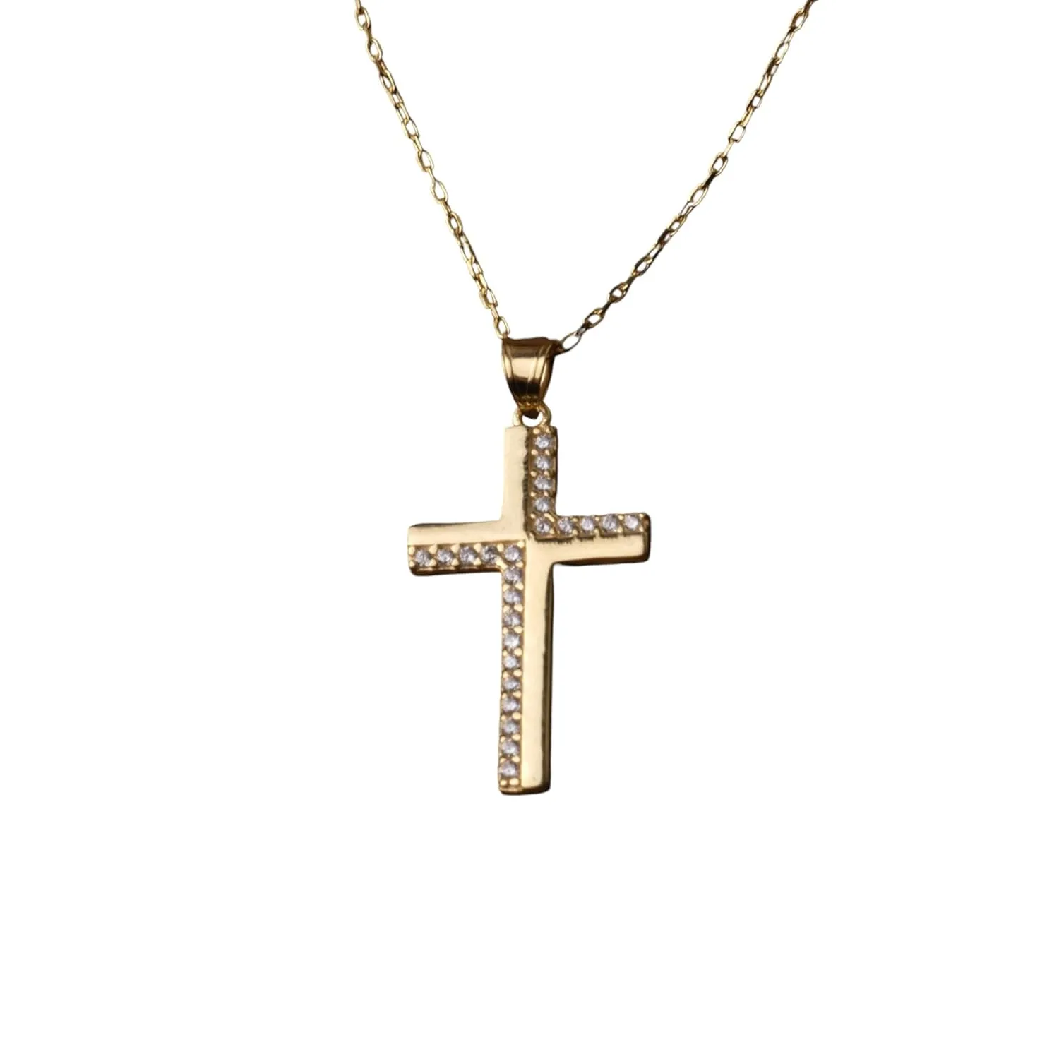 925 Silver Elegant Cross Necklace with Stones - Beautiful Religious Pendant, Christian Jewelry Gift for Men and Women