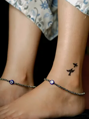 925 Silver Evil-Eye Thread Anklet