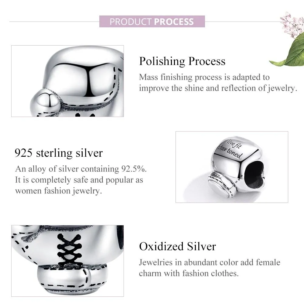 925 Sterling Silver Beaded Diy Boxing Bracelet