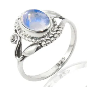 925 Sterling Silver, Bezel Ring, Pinky Ring, Statement Ring, Fine Jewelry, Birthday Gift, Mother's Day Gift (US Ring size 7, Moonstone)