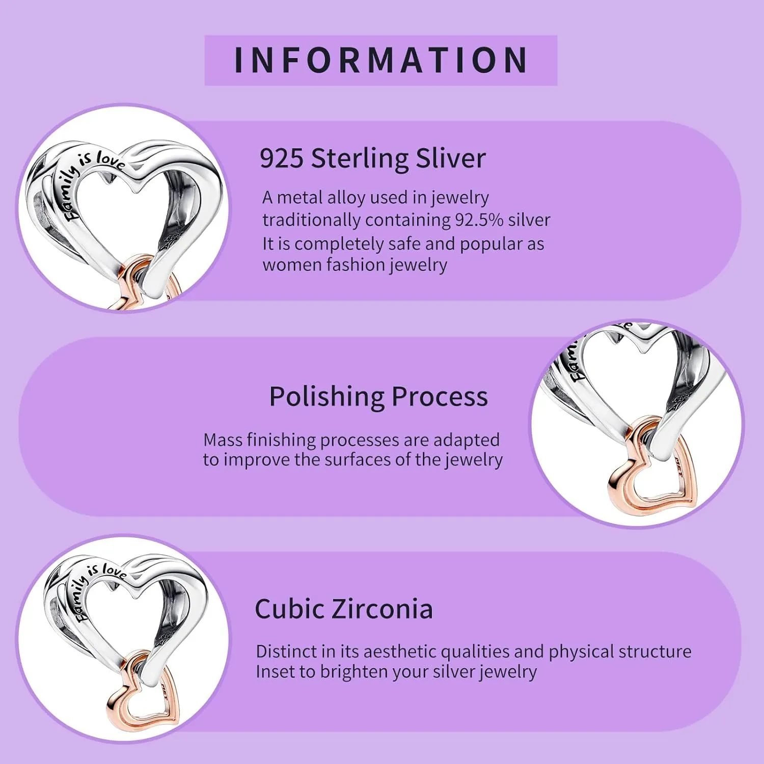925 Sterling Silver Charms Bracelet Necklace Roses Forever Love Infinity Heart Family Charm Sparkling Star Clip Pendant Beads Jewellery Gift for Women Girls at Christmas,Birthday