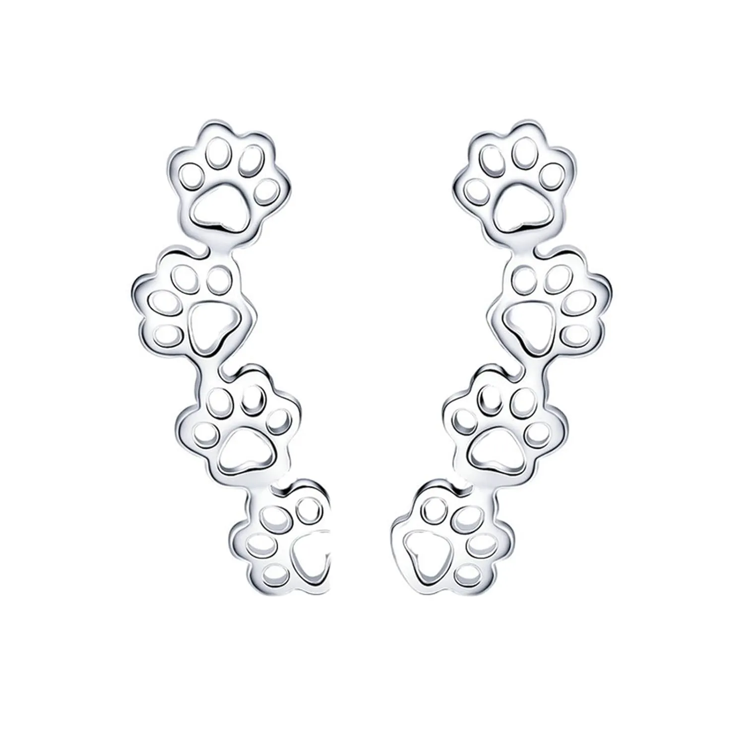 925 Sterling Silver Paw Print Earrings for Women Teen Girls Puppy Dog Cat Pet Paw Print Earrings Cute Dog Cat Pin Hypoallergenic Jewelry (Paw)
